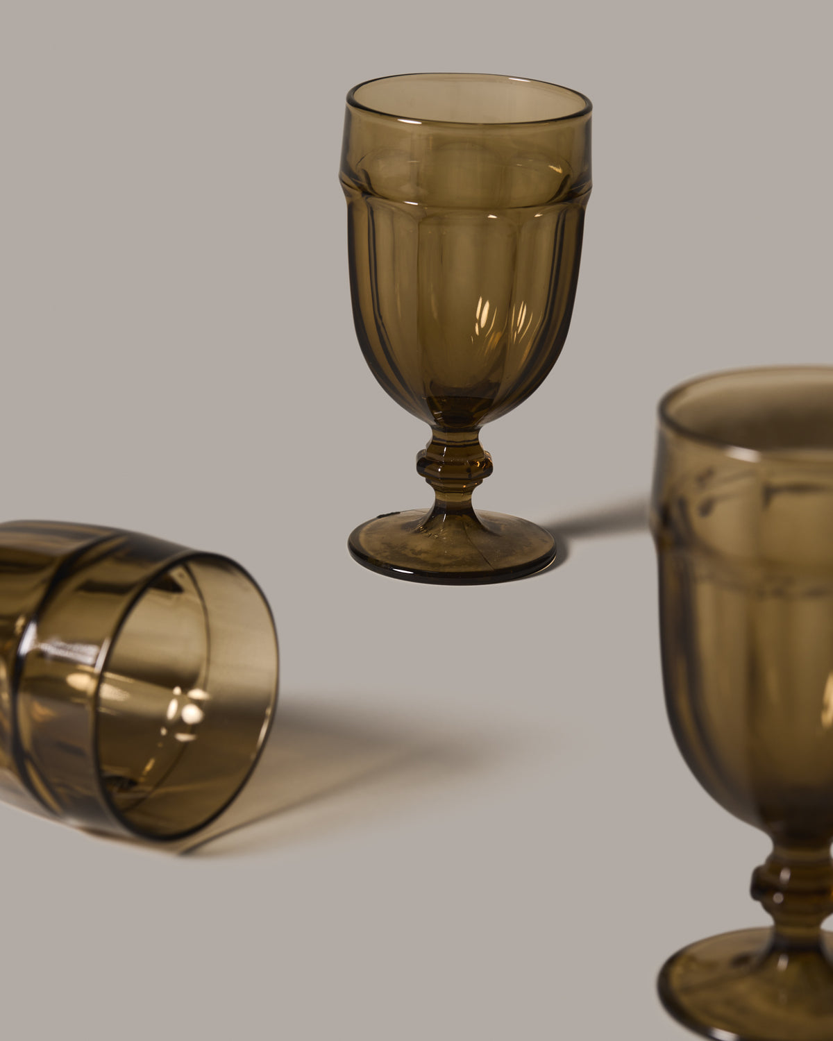 Vintage Amber Wine Glass