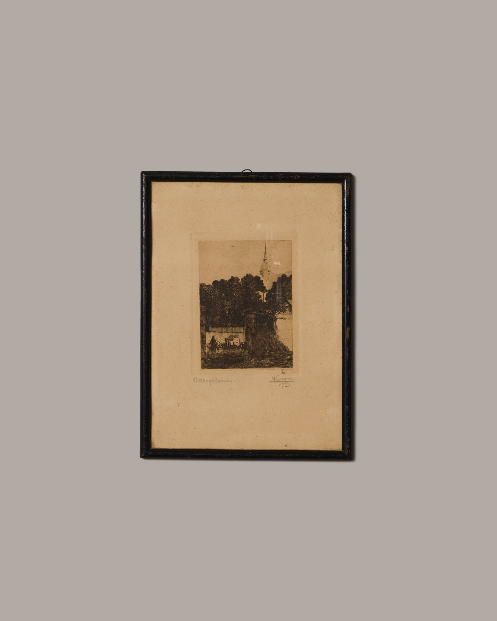 Vintage 1913 German Etching