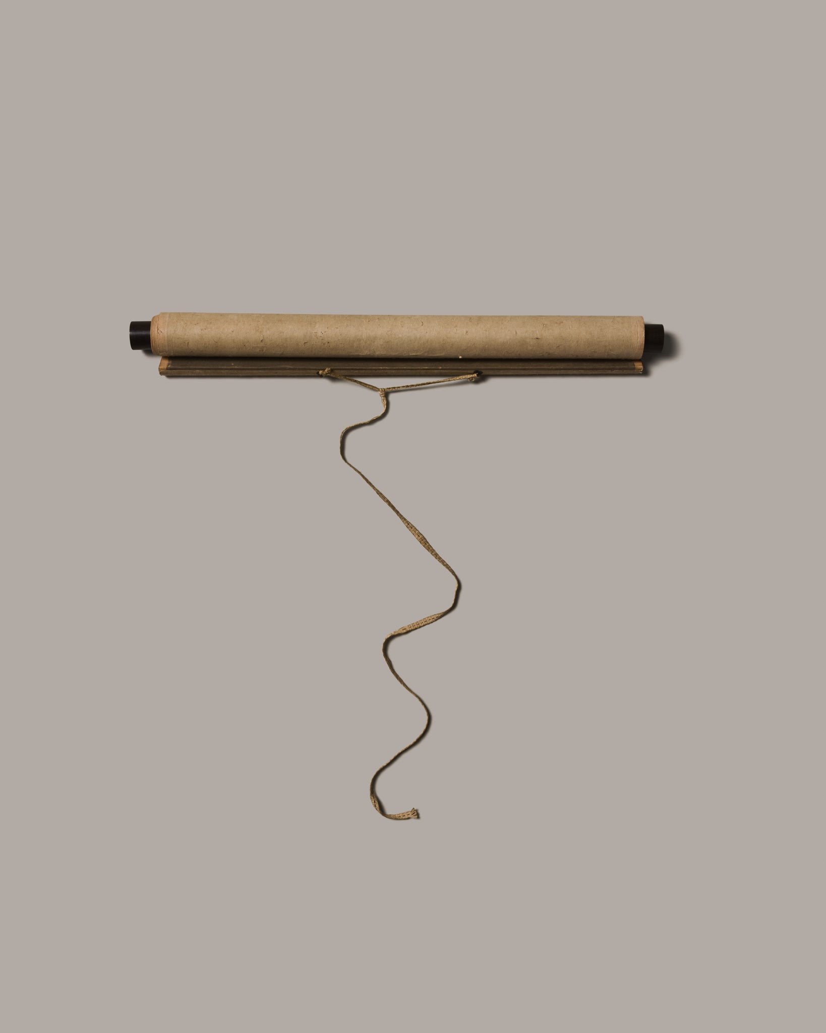 Vintage Japanese Sumi-e Floral Scroll