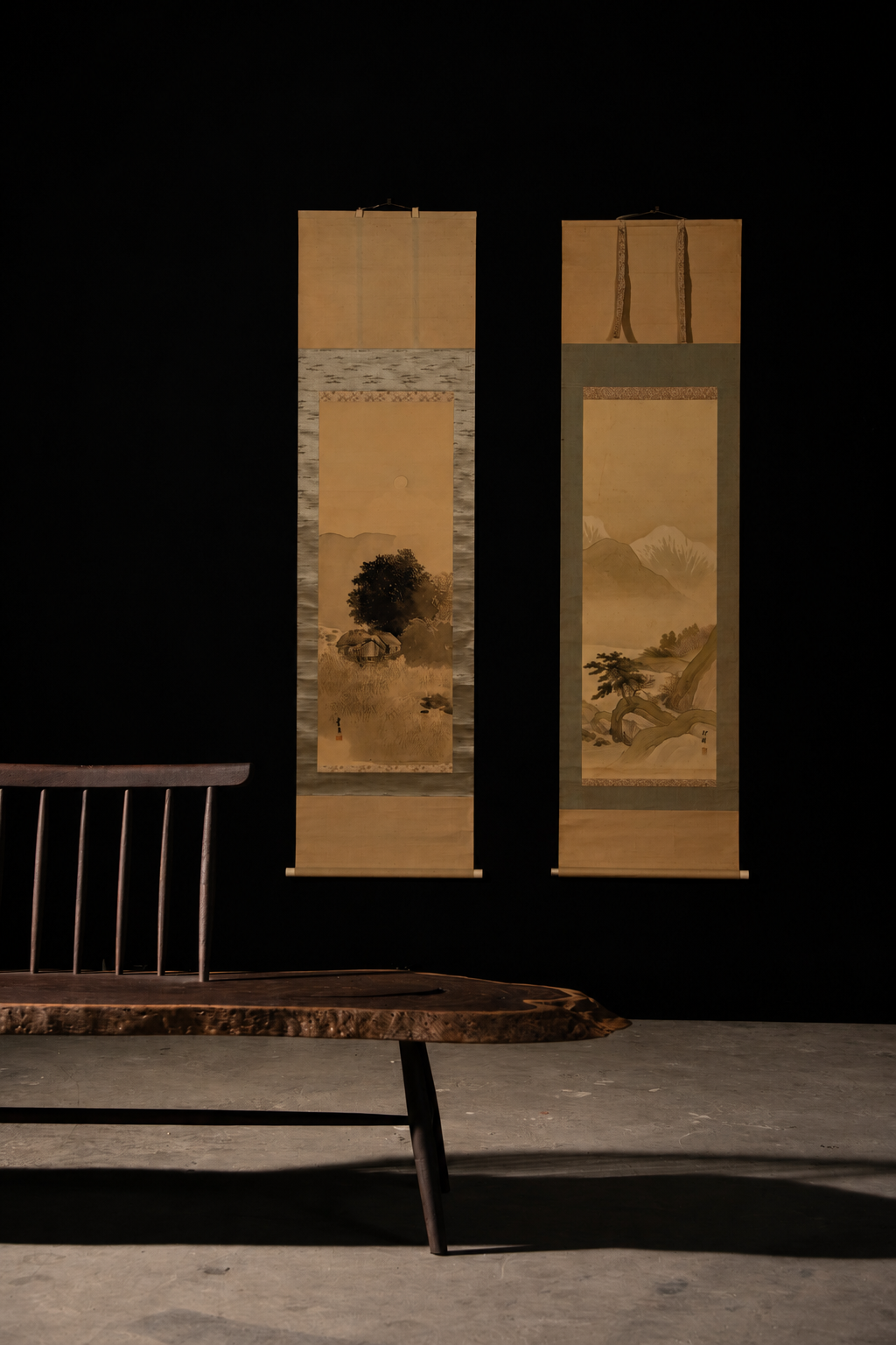 Vintage Japanese Hand-Painted Scroll Art