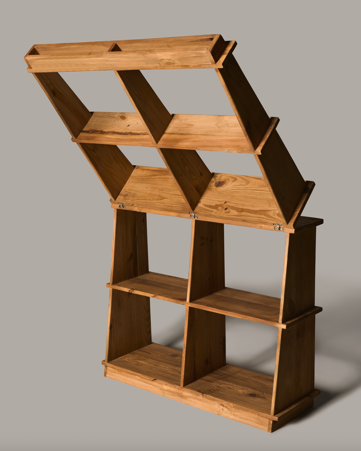 Natural Fir Wood Folding Display Shelf